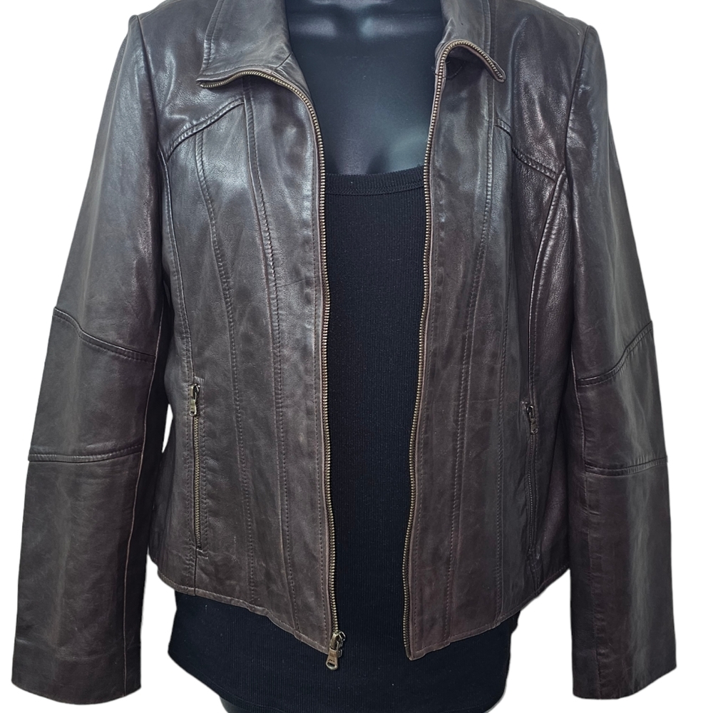 Vintage Women's Guess Leather Jacket Size Medium - Picture 8 of 9